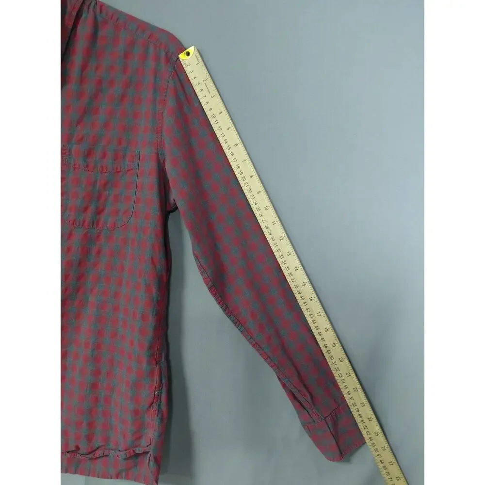 J.Crew Red Plaid Button-Up Shirt Men Size M